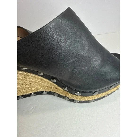 Women's Black Studded Chunky Platform Espadrilles Sz 8.5 Whimsigoth Y2K Grunge - Picture 7 of 13